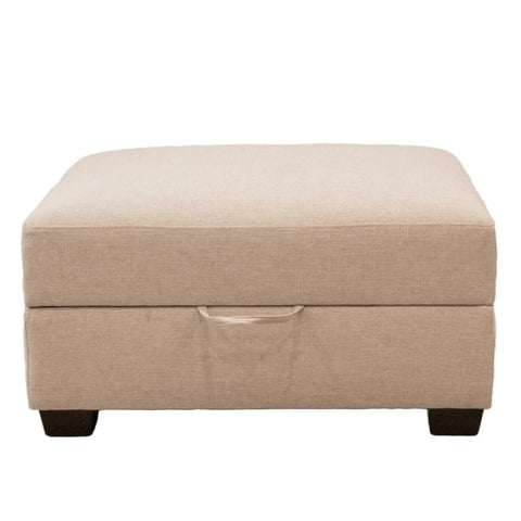 ZUN Classic Living Room Storage Ottoman, Fabric Upholstered Footstool with Storage Cabinet, Hardwood B011P165663