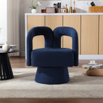 ZUN 360 Degree Swivel Cuddle Barrel Accents, Round Armchairs with Wide Upholstered, Fluffy Fabric W395131139