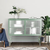 ZUN Double Door Tempered Glass Sideboard Console Table with 2 Fluted Glass Doors Adjustable Shelf and W1673127676
