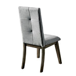 ZUN Set of 2 Padded Fabric Dining Chairs in Gray and Light Gray B016P156407