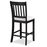 ZUN Casual Seating Black Finish Chairs Set of 2 Rubberwood Transitional Slatted Back Design Dining Room W2170140356