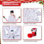 ZUN 6.5ft Automatic Tree Structure Snowman Shape PVC Material 700 Branches White Flocking 140 Lights 06606062