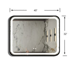 ZUN 40X32 inch Bathroom Led Classy Vanity Mirror with High Lumen,Black metal frame,Dimmable Touch,Wall W1992121014