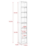 ZUN 8-Tier Media Tower Rack, CD DVD Slim Storage Cabinet with Adjustable Shelves, Tall Narrow Bookcase W1781105106