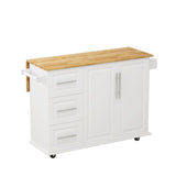 ZUN Kitchen Island Cart with 2 Door Cabinet and Three Drawers,43.31 Inch Width with Spice,Towel W75763043