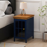 ZUN Nightstand with Storage Cabinet & Solid Wood Tabletop, Bedside Table, Sofa Side Coffee Table for W757138621