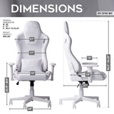 ZUN Techni Sport TSF45C Velvet Memory Foam Gaming Chair – White B031123716