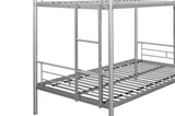 ZUN Metal Twin over Twin Bunk Bed/ Heavy-duty Sturdy Metal/ Noise Reduced Design/ Safety Guardrail/ 2 W42753012