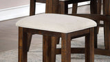 ZUN Set of 2pcs Counter Height Stools Dining Room Furniture Rustic Oak / Beige Fabric Cushion w/ Welt B011111840