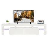 ZUN Elegant Household Decoration With LED light TV Cabinet White 68277147