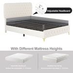 ZUN Full Platform Bed Frame With pneumatic hydraulic function, Velvet Upholstered Bed with Deep Tufted W834126416