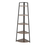 ZUN 5 Tier Corner Bookshelf Multipurpose Shelving Unit Ladder Shelf for Small Space 43155615