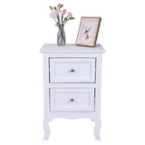 ZUN Country Style Two-Tier Night Table Large Size White 38797159