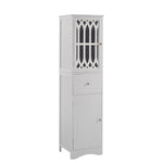 ZUN Tall Bathroom Cabinet, Freestanding Storage Cabinet with Drawer and Doors, MDF Board, Acrylic Door, WF289427AAK