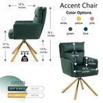 ZUN Green Velvet Contemporary High-Back Upholstered Swivel Accent Chair W116470749
