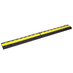 ZUN Cable Protector Ramp, 2 Channels Speed Bump Hump, Rubber Modular Speed Bump Rated 11000 LBS Load W465121324