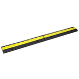 ZUN Cable Protector Ramp, 2 Channels Speed Bump Hump, Rubber Modular Speed Bump Rated 11000 LBS Load W465121324