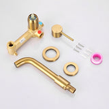 ZUN Wall Mount Faucet for Bathroom Sink or Bathtub, Single Handle 3 Holes Brass Rough-in Valve Included, W1083P154747