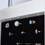 ZUN Full Mirror Fashion Simple Jewelry Storage Cabinet With Led Light Can Be Hung On The Door Or Wall W40750195