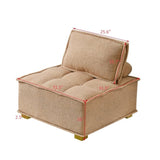 ZUN Lazy sofa ottoman with gold wooden legs teddy fabric W109768486