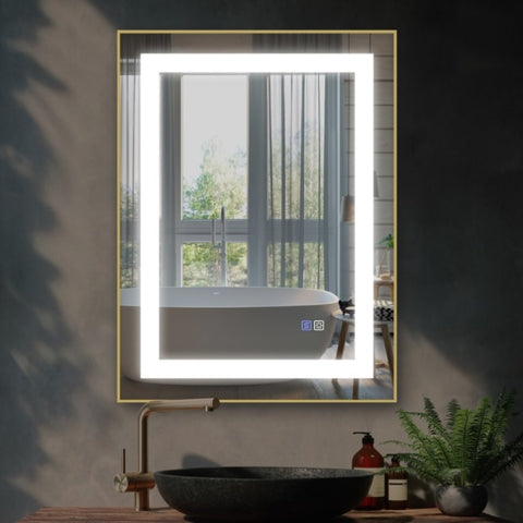 ZUN LED Bathroom Vanity Mirror with Front Light, 24 x 32 inch, Anti Fog, Dimmable,Color Temper W1135P154256