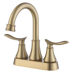 ZUN 2-Handle 4-Inch Brushed Gold Bathroom Faucet, Bathroom Vanity Sink Faucets with Pop-up Drain and 74919420