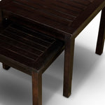 ZUN 2-Piece Eucalyptus Nesting Table Set, Espresso B046125049