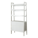 ZUN Jozsef 76'' H x 36'' W Solid Wood Ladder Bookcase-PEBBLE W1137133849