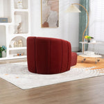 ZUN COOLMORE Accent with Ottoman, Mid Century Modern Barrel Upholstered Club Tub Round Arms W395120032