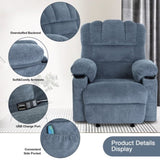 ZUN Vanbow.Recliner Chair Massage Heating sofa with USB and side pocket 2 Cup Holders W152172967