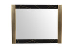ZUN Allure Allure Modern Style Square Mirror Made With Mango Wood and Finished with Brass Metal B009128309