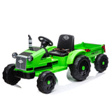 ZUN Toy Tractor with Trailer,3-Gear-Shift Ground Loader Ride On with LED Lights 14537194