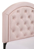 ZUN Full Upholstered Platform Bed with Adjustable Headboard 1pc Full Size Bed Pink Fabric B011120845