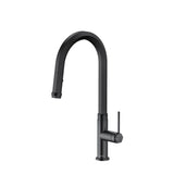 ZUN Single Handle Pull Down Sprayer Kitchen Faucet with Advanced Spray, Pull Out Spray Wand in Matte W1626130674
