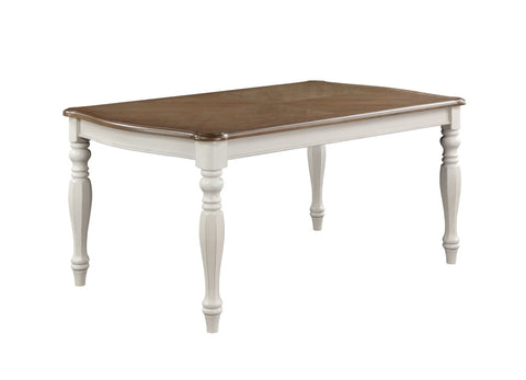 ZUN ACME Florian Dining Table , Oak & Antique White Finish DN01657
