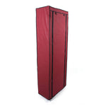 ZUN Fashionable Room-saving 9 Lattices Non-woven Fabric Shoe Rack Wine Red 50577644
