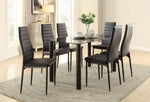 ZUN Modern Style Black Metal Finish Side Chairs 2pc Set Faux Leather Upholstery Contemporary Dining Room B011P156153