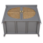 ZUN 2 door cabinet with semicircular elements,natural rattan weaving,suitable for multiple scenes such W688105111