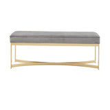 ZUN Upholstered Accent Bench with Metal Base B03548981