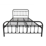 ZUN Metal Bed Frame Queen Size Platform No Box Spring Needed with Vintage Headboard and Footboard W84034827