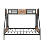 ZUN Twin Over Full Metal Bunk Bed, Heavy Duty Metal Bed Frame with Safety Rail , 2 Side Ladders & W840126707