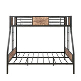 ZUN Twin Over Full Metal Bunk Bed, Heavy Duty Metal Bed Frame with Safety Rail , 2 Side Ladders & W840126707