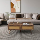 ZUN Lift Top Coffee Table, Modern Coffee Table with 2 Storage Drawers,Center Table with Lift Tabletop W33165397