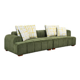 ZUN 103.9" Modern Couch Corduroy Fabric Comfy Sofa with Rubber Wood Legs, 4 Pillows for Living Room, WF309991AAF