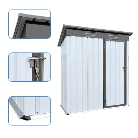 ZUN Metal garden sheds 5ftx3ft outdoor storage sheds W135057433