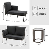 ZUN Rattan Grey Furniture Sectional Queen Sleeper Sofas L Shape Sectional Sofa Set Couch For Living Room W1828P146887