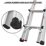 ZUN Aluminum Multi-Position Ladder with Wheels, 300 lbs Weight Rating, 22 FT W1343101098
