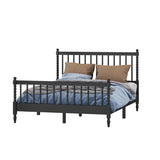 ZUN Queen Size Wood Platform Bed with Gourd Shaped Headboard and Footboard,Black WF315644AAB