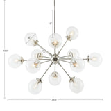 ZUN Paige 12-Light Chandelier with Oversized Globe Bulbs B03596549