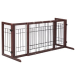 ZUN 38"-71" Adjustable Wooden Pet Gate for Dogs, Indoor Freestanding Dog Fence for Doorways, Stairs, W2181P149184